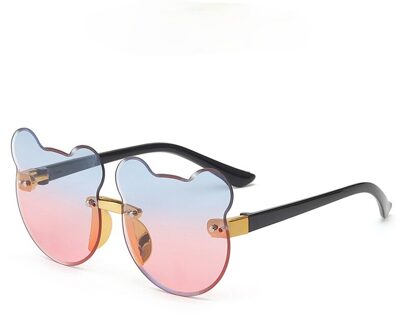 Cartoon Kopie Kinderen Zonnebril Progressieve Oceaan Stuk Kat Oren Zonder Grens Trend Forward Prachtige Scharnier B blauw en roze