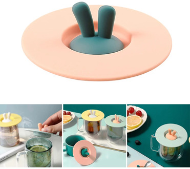 Cartoon Leak Proof Cover Silicone Cup Cover Dust Proof Sealing Cover Multi-purpose Fresh Keeping Cover Kitchen E2S