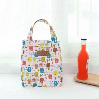 Cartoon Leuke Lunch Tassen Voor Vrouwen Kids Thermische Isolatie Grote Vrouwen Handtas Voedsel Picknick Koelbox Zak Opslag Draagtas beer
