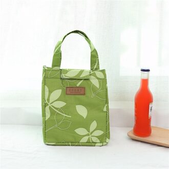 Cartoon Leuke Lunch Tassen Voor Vrouwen Kids Thermische Isolatie Grote Vrouwen Handtas Voedsel Picknick Koelbox Zak Opslag Draagtas Leaf