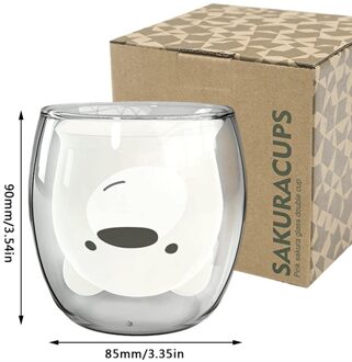 Cartoon Leuke Melk Mok Kat Klauw Beer Varken Double Wall Cup Koffie Mok Student Water Fles Rode Wijn Glas kinderen Roze