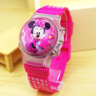 Cartoon luminous children's watch Mickey Mouse silicone jelly water ball fashion cute flash Watch kids watches clock watches