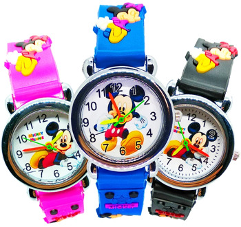 Cartoon Mickey Kids Quartz Watches Children Watch Boys Girls Clock Silicone Strap Crystal Bracelet Child Wristwatch for Kid Gift