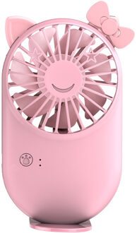 Cartoon Mini Pocket Fans Usb Lading Mini Hold Fans Student Buiten Brengen Draagbare Kleine Ventilator Dc Mini Luchtkoeler ventilador Roze