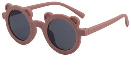 Cartoon Mooie Kids Zonnebril Beer Vorm Frame Meisjes Kinderen Zonnebril Ronde Street Beat Baby Jongen Brillen Leuke Shades C3