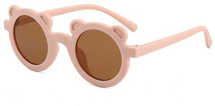 Cartoon Mooie Kids Zonnebril Beer Vorm Frame Meisjes Kinderen Zonnebril Ronde Street Beat Baby Jongen Brillen Leuke Shades C6