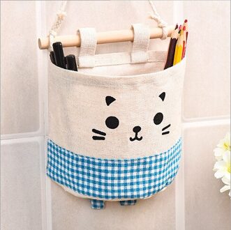 Cartoon Muur Deur Kast Opknoping Storage Bag Organizer Muur Opknoping Deur Tijdschrift Opslag Pocket Closet Organizer Opslag Plank Blauw