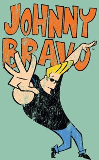 Cartoon Network Johnny Bravo Unisex T-Shirt - Mint Acid Wash - XXL Groen