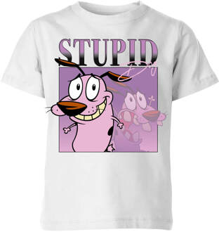 Cartoon Network Spin-Off Courage The Cowardly Dog 90s Photoshoot kinder t-shirt - Wit - 110/116 (5-6 jaar) - Wit
