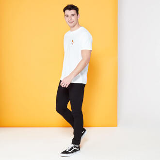 Cartoon Network Spin-Off Johnny Bravo 90s Geborduurd Design t-shirt - Wit - L