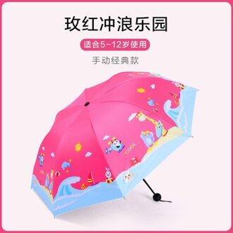 Cartoon Paraplu Kids Meisjes Jongens Kinderen Licht Opvouwbare Paraplu Kleuterschool Ultralight Aluminium Buis Ideeën style2
