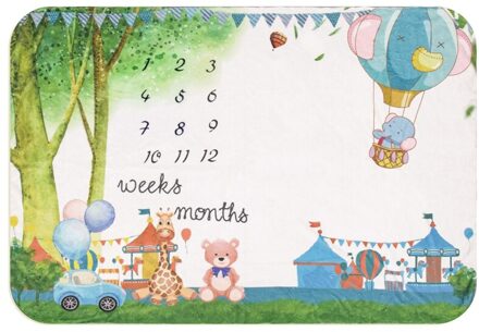 Cartoon Patroon Baby Baby Milestone Foto Props Achtergrond Dekens Achtergrond Doek Kalender Bebe Jongen Meisje Foto Accessoires