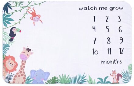 Cartoon Patroon Baby Baby Milestone Foto Props Achtergrond Dekens Achtergrond Doek Kalender Bebe Jongen Meisje Foto Accessoires