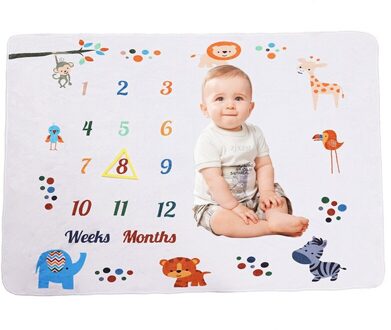 Cartoon Patroon Baby Baby Milestone Foto Props Achtergrond Dekens Achtergrond Doek Kalender Bebe Jongen Meisje Foto Accessoires