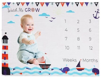 Cartoon Patroon Baby Baby Milestone Foto Props Achtergrond Dekens Achtergrond Doek Kalender Bebe Jongen Meisje Foto Accessoires