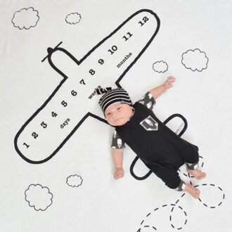Cartoon Patroon Baby Baby Milestone Foto Props Achtergrond Dekens Achtergrond Doek Kalender Jongen Meisje Foto Accessoires