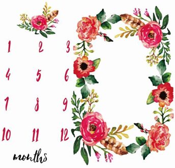 Cartoon Patroon Baby Baby Milestone Foto Props Achtergrond Dekens Achtergrond Doek Kalender Jongen Meisje Foto Accessoires