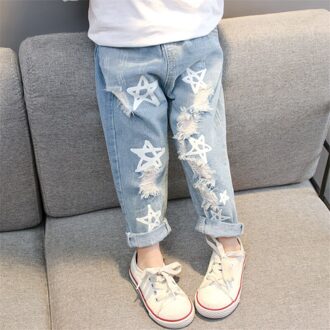 Cartoon Pentagram Ripped Jeans Voor Meisjes Jongens 1-6y Baby Jongens Jeans Mode Gat Denim Harembroek Peuter Kids Kleding Broek 12m