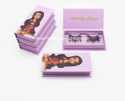 Cartoon Photo Cover Mink Lash Case With Tray Custom Lashbox Packaging With Your Photo 100% Handmade Mink Eyelash Supplier