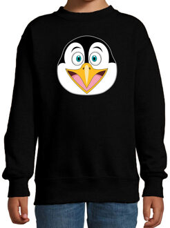 Cartoon pinguin trui zwart voor jongens en meisjes - Cartoon dieren sweater kinderen 14-15 jaar (170/176)