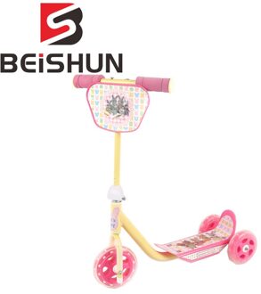 Cartoon Plastic driewielige Kinderwagen Kind Scooter driewielige Fiets roze