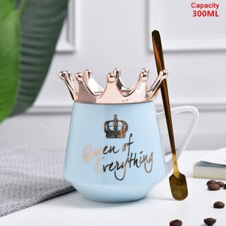 Cartoon Porselein Cup Keuken Tool Crown Keramische Thema Melk Koffie Mokken Drink-Ware Voor Kinderen Kerst Woonaccessoires Blauw