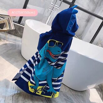 Cartoon Print Kinderen Katoen Strand Mantel Handdoek Sneldrogend Zachte Absorberende Strand Poncho Handdoek Hooded Cape Veranderende Badjas 1