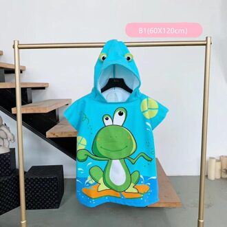 Cartoon Print Kinderen Katoen Strand Mantel Handdoek Sneldrogend Zachte Absorberende Strand Poncho Handdoek Hooded Cape Veranderende Badjas 5