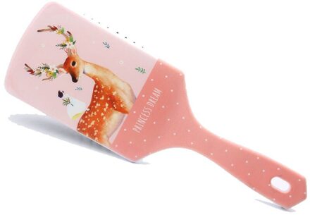 Cartoon Print Ontklittende Kam Haircare Massage Hoofdhuid Airbag Hair Styling Tool Soft Kam Tanden Haar Borstel Kapper Accessoires roze