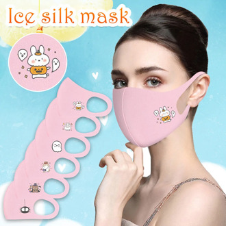 Cartoon Printed Mask Protective Mouth Cover Washable Face Mask Breathable Mask Adult Reusable Mouth Mask Ear Hook Mouth Muffle