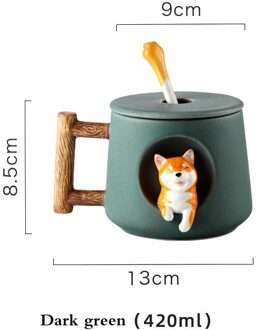 Cartoon Shiba Inu Keramische Mok Trend Persoonlijkheid Cups Met Deksel Lepel Paar Mannen En Vrouwen Thuis Drinkbeker Koffie 1