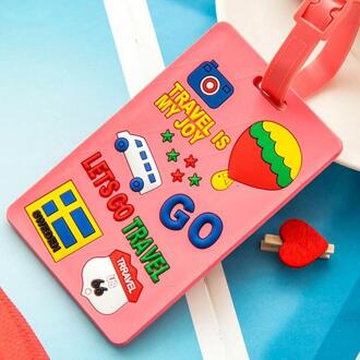 Cartoon Silicagel Koffer Id Addres Houder Bagage Boarding Tags Draagbare Silica Ge Identifier Reizen Accessoires heet air balloon