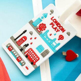 Cartoon Silicagel Koffer Id Addres Houder Bagage Boarding Tags Draagbare Silica Ge Identifier Reizen Accessoires London