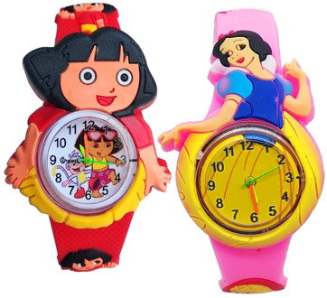 Cartoon Silicone Soft Strap Dora Princess Child Girl Quartz Watch Children Birthday Gift Clock Montre Enfant Relogio infantil