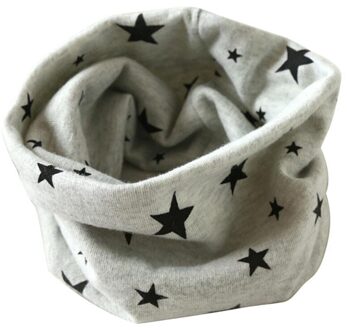 Cartoon Sjaal Herfst & Winter Jongens & Meisjes Kraag Baby Sjaal Katoen Ster O Ring Hals Sjaals Voor 2 ~ 10 jaar Oud 40*37cm grijs