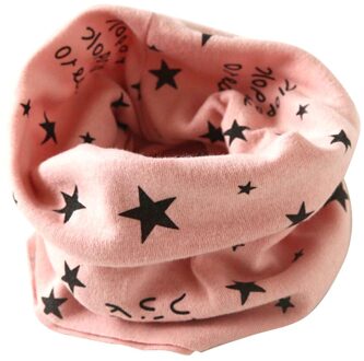 Cartoon Sjaal Herfst & Winter Jongens & Meisjes Kraag Baby Sjaal Katoen Ster O Ring Hals Sjaals Voor 2 ~ 10 jaar Oud 40*37cm roze