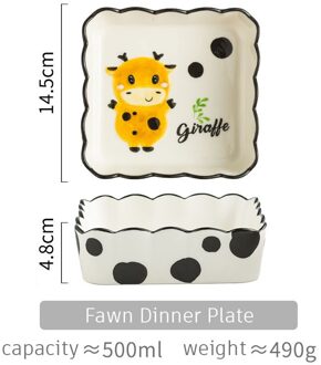 Cartoon Stijl Diner Plaat Barbecue Plaat Salade Keramische Diner Plaat Voor Kinderen reekalf Dinner Plate