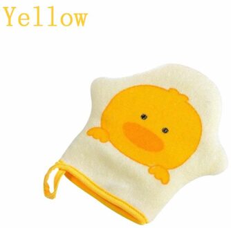 Cartoon Super Zachte Katoenen Baby Bad Douche Brush Handschoen Leuke Dier Patroon Kinderen Spons Wrijven Handdoek Bal XX9F geel