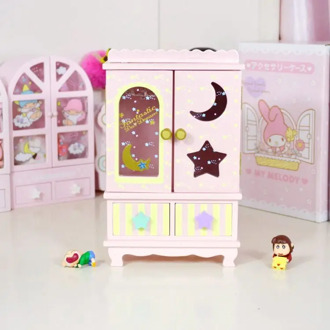 cartoon Swimmer Pink/purple wood box home decoration moon star DIY dolls clothes girls domestic Doll Kit accessories collection