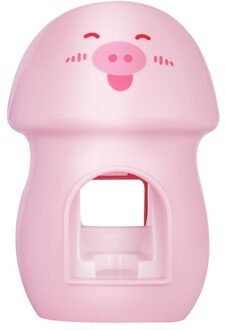 Cartoon Tandpasta Dispenser Badkamer Accessoires Set Tandenborstelhouder Automatische Tandenborstel Houder Tandpasta Knijper Kind roze varken