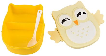 Cartoon Uil Lunchbox Voedsel Container Opbergdoos Student Lunch Bento Box Container Met Compartimenten Case Keuken Accessoires