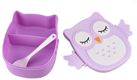 Cartoon Uil Lunchbox Voedsel Container Opbergdoos Student Lunch Bento Box Container Met Compartimenten Case Keuken Accessoires