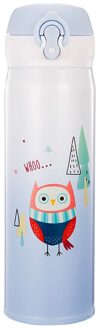 Cartoon Uil Vorm Thermoskan Thermos Water Flessen 350/500 Ml 304 Rvs Thermos Tumbler Kopjes Thee Mok thermocup 350ml / blauw