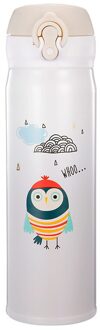Cartoon Uil Vorm Thermoskan Thermos Water Flessen 350/500 Ml 304 Rvs Thermos Tumbler Kopjes Thee Mok thermocup 350ml / grijs