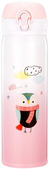 Cartoon Uil Vorm Thermoskan Thermos Water Flessen 350/500 Ml 304 Rvs Thermos Tumbler Kopjes Thee Mok thermocup 350ml / roze