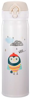 Cartoon Uil Vorm Thermoskan Thermos Water Flessen 350/500 Ml 304 Rvs Thermos Tumbler Kopjes Thee Mok thermocup 500ml / grijs