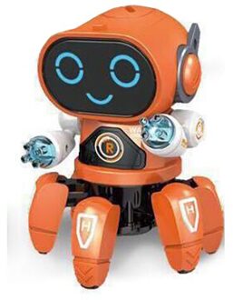 Cartoons Elektronische Huisdieren Octopus Muziek Speelgoed Met Licht Voor Meisjes Jongens Dansen Vector Intelligente Robot Kinderen Interactief Speelgoed oranje