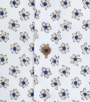 Cas Overhemd Bloemen Wit - M