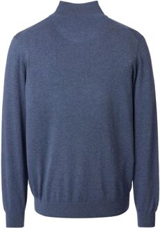 Casa Moda Halfzip Trui Solid Blauw - 3XL,XL,XXL
