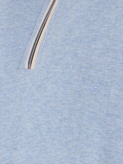 Casa Moda Halfzip Trui Solid Lichtblauw - 3XL,5XL,M,XL,XXL